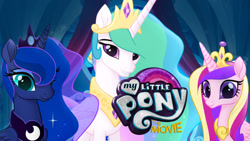 Size: 1280x720 | Tagged: safe, princess cadance, princess celestia, princess luna, alicorn, pony, g4, my little pony: the movie, female, mare, my little pony: the movie logo, netflix, trio