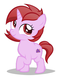 Size: 1640x2120 | Tagged: safe, artist:strategypony, oc, oc only, oc:dawnfire, pony, unicorn, female, filly, horn, looking up, simple background, smiling, solo, transparent background, unicorn oc