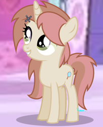 Size: 1124x1386 | Tagged: safe, artist:amicasecretuwu, oc, oc only, oc:sweet dive, pony, unicorn, female, offspring, parent:button mash, parent:sweetie belle, parents:sweetiemash, solo, teenager