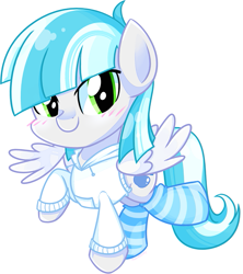 Size: 685x770 | Tagged: safe, artist:khimi-chan, oc, oc only, pegasus, pony, clothes, male, pegasus oc, raised hoof, simple background, socks, solo, stallion, striped socks, white background, wings