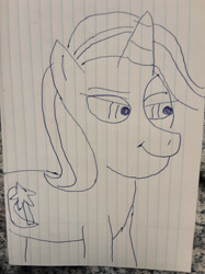 Size: 1280x1707 | Tagged: safe, artist:aliciamartin851, trixie, pony, unicorn, g4, eyes open, female, mare, pen drawing, solo, traditional art