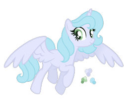 Size: 1068x874 | Tagged: safe, artist:magicuniclaws, oc, oc only, alicorn, pegasus, pony, alicorn oc, female, green eyes, horn, magical lesbian spawn, mare, offspring, parent:coco pommel, parent:derpy hooves, simple background, smiling, solo, spread wings, transparent background, wings