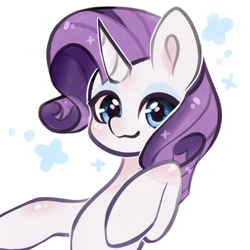 Size: 900x900 | Tagged: safe, artist:spacedkeys, rarity, pony, unicorn, g4, :3, female, looking at you, mare, smiling, smiling at you, solo