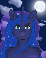 Size: 762x959 | Tagged: safe, artist:cleo bastet, princess luna, alicorn, pony, unicorn, g4