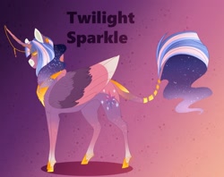 Size: 3044x2406 | Tagged: safe, artist:inisealga, twilight sparkle, alicorn, pony, g4, high res, redesign, simple background, text, twilight sparkle (alicorn)