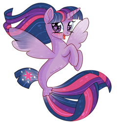 Size: 800x800 | Tagged: safe, artist:kaltwarm, twilight sparkle, alicorn, seapony (g4), g4, my little pony: the movie, blushing, dorsal fin, female, fin wings, fish tail, flowing mane, flowing tail, heart eyes, horn, open mouth, open smile, purple eyes, seaponified, seapony twilight, simple background, smiling, solo, species swap, tail, transparent background, twilight sparkle (alicorn), wingding eyes, wings