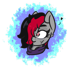 Size: 837x805 | Tagged: safe, artist:lazerblues, oc, oc only, oc:miss eri, pony, black and red mane, clothes, scarf, simple background, solo, transparent background, two toned mane