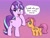 Size: 2828x2160 | Tagged: safe, artist:heretichesh, scootaloo, starlight glimmer, pegasus, pony, unicorn, g4, butt, duo, equal cutie mark, female, filly, gradient background, high res, looking back, mare, plot, s5 starlight, scootabutt, speech bubble, this will end in communism