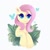 Size: 3900x3900 | Tagged: safe, artist:saphypone, fluttershy, butterfly, pony, g4, bust, colored pupils, cute, female, high res, leaves, mare, plant, shyabetes, simple background, solo, white background