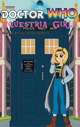 Size: 1280x2036 | Tagged: safe, artist:edcom02, artist:jmkplover, artist:vanossfan10, doctor whooves, time turner, equestria girls, g4, book cover, canterlot high, cover, doctor who, jodie whittaker, tardis, the doctor, thirteenth doctor, wattpad