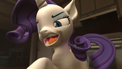 Size: 1192x670 | Tagged: safe, artist:ocsda, rarity, pony, unicorn, g4, 3d, esophagus, fangs, female, imminent vore, mare, mawshot, one eye closed, open mouth, oral invitation, raripred, source filmmaker, uvula, wink