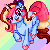 Size: 50x50 | Tagged: safe, artist:khimi-chan, oc, oc only, oc:neigh-apolitan, pony, unicorn, abstract background, female, horn, mare, pixel art, smiling, solo, unicorn oc