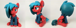 Size: 5184x1920 | Tagged: safe, artist:sparkle257, oc, oc only, pegasus, pony, clothes, craft, ear piercing, female, hoodie, irl, mare, photo, piercing, sculpture, solo