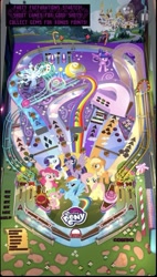 Size: 525x925 | Tagged: safe, applejack, fluttershy, pinkie pie, rainbow dash, rarity, spike, twilight sparkle, alicorn, earth pony, pegasus, pony, unicorn, g4, apple arcade, female, mane seven, mane six, mare, my little pony logo, pinball, pinball machine, twilight sparkle (alicorn)