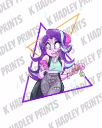 Size: 2400x3000 | Tagged: safe, artist:katrina hadley, starlight glimmer, equestria girls, equestria girls specials, g4, my little pony equestria girls: mirror magic, beanie, food, hat, high res, ice cream, obtrusive watermark, phone, solo, watermark