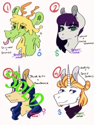 Size: 1536x2048 | Tagged: safe, artist:artfestation, oc, goo, goo pony, original species, pony, unicorn, bust, crack ship offspring, female, horn, magical lesbian spawn, male, mare, offspring, parent:cheese sandwich, parent:discord, parent:fleur-de-lis, parent:maud pie, parent:moondancer, parent:rarity, parent:sassy saddles, parent:smooze, parents:rarisaddles, stallion, tongue out, unicorn oc