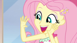 Size: 1920x1080 | Tagged: safe, screencap, fluttershy, equestria girls, g4, i'm on a yacht, my little pony equestria girls: better together, close-up, solo