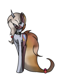 Size: 758x968 | Tagged: safe, artist:aonairfaol, oc, oc only, pony, unicorn, collar, horn, simple background, solo, transparent background, unicorn oc