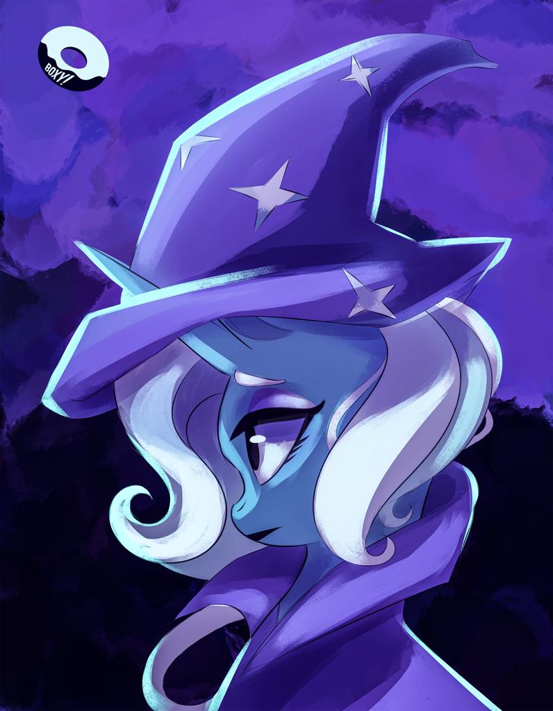 #2690649 - safe, artist:poxy_boxy, trixie, pony, unicorn, bust, high ...