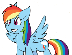 Size: 921x702 | Tagged: safe, artist:cmara, rainbow dash, pegasus, pony, g4, cute, dashabetes, female, grin, mare, simple background, smiling, solo, white background