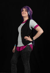 Size: 900x1318 | Tagged: safe, artist:ryuraiart, starlight glimmer, human, equestria girls, g4, 2019, beanie, clothes, cosplay, costume, hand on hip, hat, irl, irl human, photo, vest