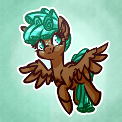 Size: 4000x4000 | Tagged: safe, artist:witchtaunter, spur, pegasus, pony, g4, growing up is hard to do, chest fluff, cute, ear fluff, female, filly, freckles, gradient background, smiling, solo