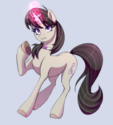 Size: 1609x1777 | Tagged: safe, artist:1an1, octavia melody, pony, unicorn, g4, cloven hooves, cutie mark, female, magic, mare, necktie, race swap, simple background, solo