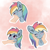 Size: 2048x2048 | Tagged: safe, artist:lynnpone, rainbow dash, human, pegasus, pony, g4, :p, awww, blushing, chest fluff, cute, daaaaaaaaaaaw, disembodied hand, ear fluff, eyes closed, hand, high res, human on pony petting, offscreen character, offscreen human, petting, solo focus, tongue out