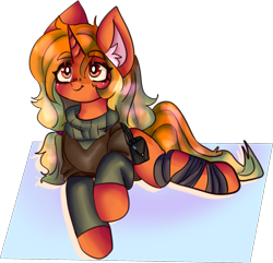 Size: 1789x1726 | Tagged: safe, artist:nyansockz, artist:ube, oc, oc only, oc:salamin, changedling, changeling, pony, unicorn, ashes town, bandage, changeling oc, disguise, disguised changeling, simple background, solo, transparent background