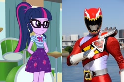 Size: 1274x842 | Tagged: safe, screencap, sci-twi, twilight sparkle, equestria girls, g4, my little pony equestria girls: better together, overpowered (equestria girls), brave kyoryured, female, kyoryuger brave, photo, power rangers, red ranger, solo, super sentai, zyuden sentai kyoryuger brave