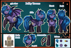 Size: 7008x4685 | Tagged: safe, artist:pridark, oc, oc only, oc:belfry towers, bat pony, pony, bell, clothes, female, mare, reference sheet, socks, solo