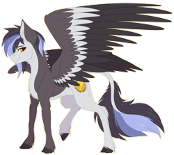 Size: 3428x3064 | Tagged: safe, artist:nocti-draws, oc, oc only, oc:ghost, hybrid, kirin, pegasus, pony, concave belly, countershading, fit, high res, large wings, muscles, pubic fluff, raised leg, simple background, slender, solo, thin, transparent background, wings