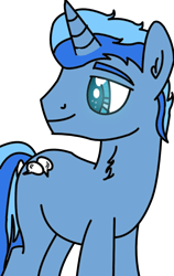 Size: 838x1326 | Tagged: safe, artist:goldlines005, oc, oc only, pony, unicorn, base used, horn, looking back, male, simple background, smiling, solo, stallion, transparent background, unicorn oc