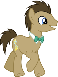 Size: 3000x3932 | Tagged: safe, artist:cloudy glow, doctor whooves, time turner, earth pony, pony, a horse shoe-in, g4, bowtie, high res, male, simple background, smiling, solo, stallion, transparent background, vector