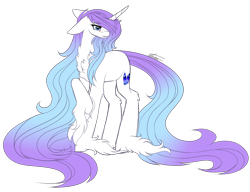 Size: 2000x1533 | Tagged: safe, artist:inspiredpixels, oc, oc only, pony, unicorn, chest fluff, female, floppy ears, mare, signature, simple background, solo, transparent background, unshorn fetlocks