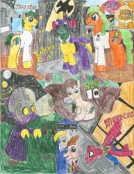 Size: 1024x1326 | Tagged: safe, artist:superiorspider-pup45, pony, ben 10, doctor who, larryboy, male, ponified, spider-man, the legend of zelda, them, traditional art, veggietales