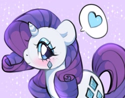 Size: 3396x2659 | Tagged: safe, artist:bunxl, rarity, pony, unicorn, g4, blushing, female, heart, high res, looking at you, mare, smiling, solo, sparkles