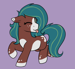 Size: 750x696 | Tagged: safe, artist:sevenserenity, oc, oc only, unnamed oc, earth pony, pony, cute, earth pony oc, one eye closed, solo, tongue out, wink