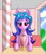 Size: 1200x1400 | Tagged: safe, artist:zachc, izzy moonbow, pony, unicorn, g5, alternate hairstyle, booth, cherry, cloud, concave belly, cute, drink, drinking, female, food, izzybetes, lidded eyes, looking at you, mare, milkshake, restaurant, sitting, sky, slender, solo, straw, straw in mouth, table, thin, window