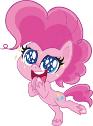 Size: 600x817 | Tagged: safe, pinkie pie, earth pony, pony, g4.5, my little pony: pony life, official, bipedal, cute, diapinkes, female, mare, open mouth, simple background, solo, standing, standing on one leg, transparent background, vector, volumetric mouth