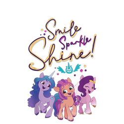 Size: 1200x1200 | Tagged: safe, izzy moonbow, pipp petals, sunny starscout, earth pony, pegasus, pony, unicorn, g5, my little pony: a new generation, official, 2d, cropped, design, female, mare, merchandise, shirt design, simple background, text, transparent background