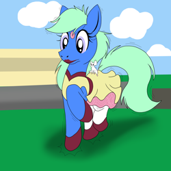 Size: 6000x6000 | Tagged: safe, artist:dashingjack, oc, oc:brainstorm, oc:miss mousey, earth pony, mouse, pony, clothes, cloud, crossdressing, dancing, dressage, lipstick, male, olympics, solo, stallion