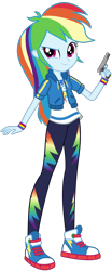Size: 1592x3837 | Tagged: safe, artist:edy_january, edit, vector edit, rainbow dash, equestria girls, g4, call of duty, call of duty: black ops cold war, female, gun, handgun, high res, m1911, pistol, simple background, smiling, smirk, solo, transparent background, vector, weapon