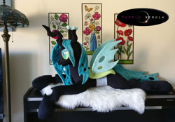 Size: 976x678 | Tagged: safe, artist:purplenebulastudios, queen chrysalis, changeling, g4, irl, photo, plushie, solo