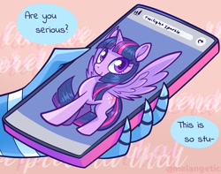 Size: 2980x2350 | Tagged: safe, artist:melangetic, twilight sparkle, alicorn, bird, blue jay, pony, g4, airplanes (song), cellphone, crossover, crossover shipping, female, high res, male, mare, meme, mordecai, mordetwi, phone, regular show, shipping, smartphone, speech bubble, straight, text, twilight sparkle (alicorn)