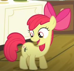 Size: 513x488 | Tagged: safe, screencap, apple bloom, earth pony, pony, bloom & gloom, g4, adorabloom, cropped, cute, female, filly, open mouth, pesticide, solo