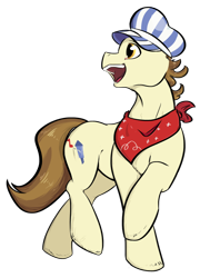 Size: 1206x1526 | Tagged: safe, artist:testostepone, part of a set, steamer, earth pony, pony, g4 mega collab, g4, hat, male, simple background, solo, stallion, transparent background