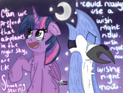 Size: 2160x1620 | Tagged: safe, artist:lynnpone, twilight sparkle, alicorn, pony, g4, aeroplanes and meteor showers, crossover, crossover shipping, female, male, meme, mordecai, mordetwi, redraw mordetwi meme, regular show, shipping, shipping fuel, straight, twilight sparkle (alicorn)
