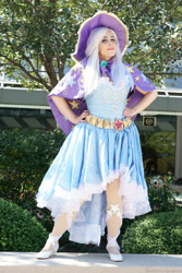 Size: 2000x3000 | Tagged: safe, artist:mieucosplay, artist:notsoprophoto, trixie, human, bronycon, bronycon 2017, g4, cape, clothes, cosplay, costume, hand on hip, hat, high res, irl, irl human, photo, trixie's cape, trixie's hat