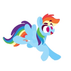 Size: 1024x1024 | Tagged: safe, artist:ethereanunicorn, rainbow dash, pegasus, pony, g4, female, mare, no pupils, open mouth, simple background, solo, white background